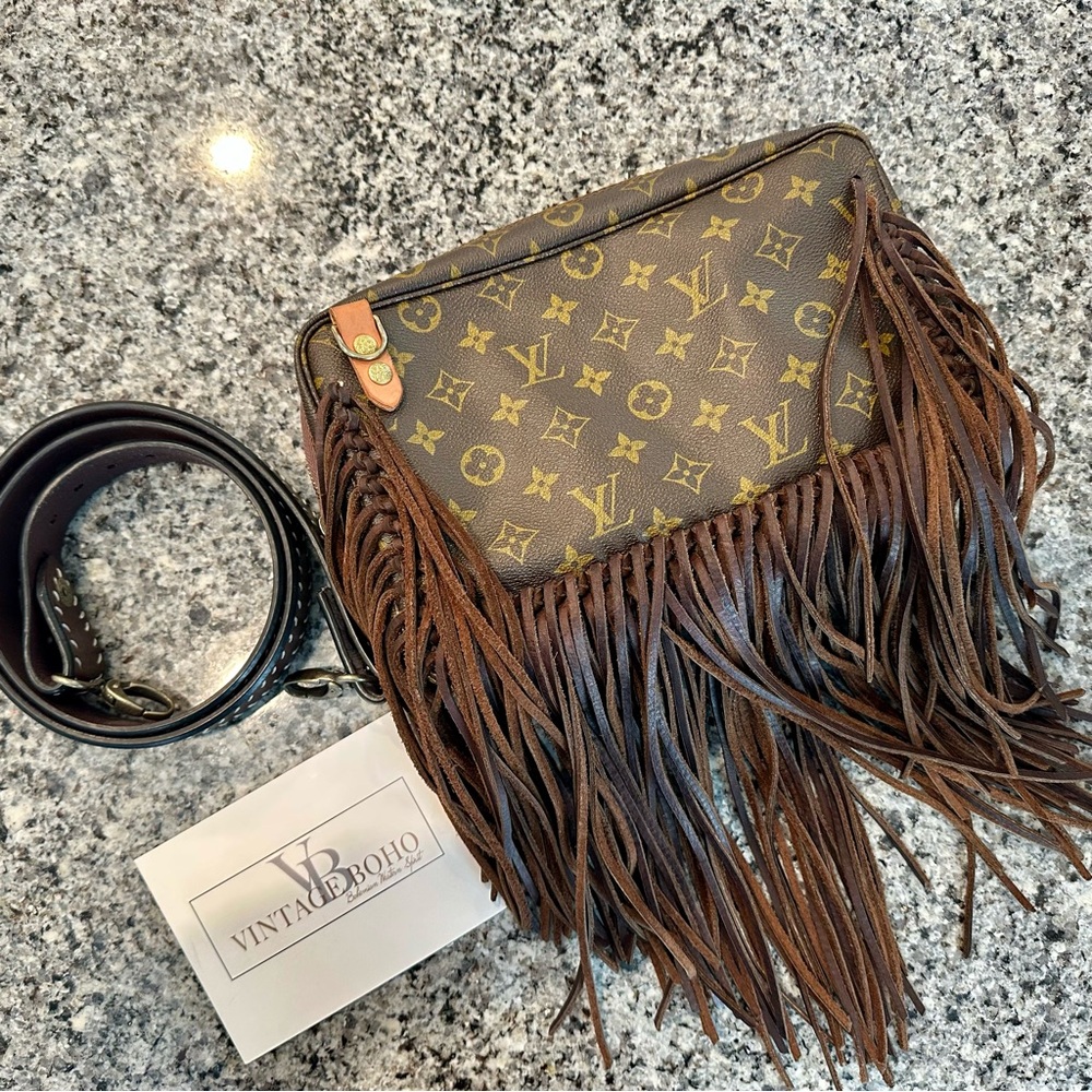 Vintage Boho Brown Fringe Bag - AUTHENTIC Louis Vuitton